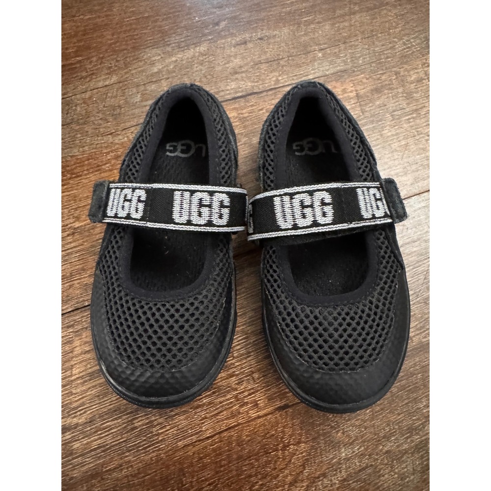 UGG Toddler Mesh Mary Jane Sneakers Black Hook & Loop Size 7